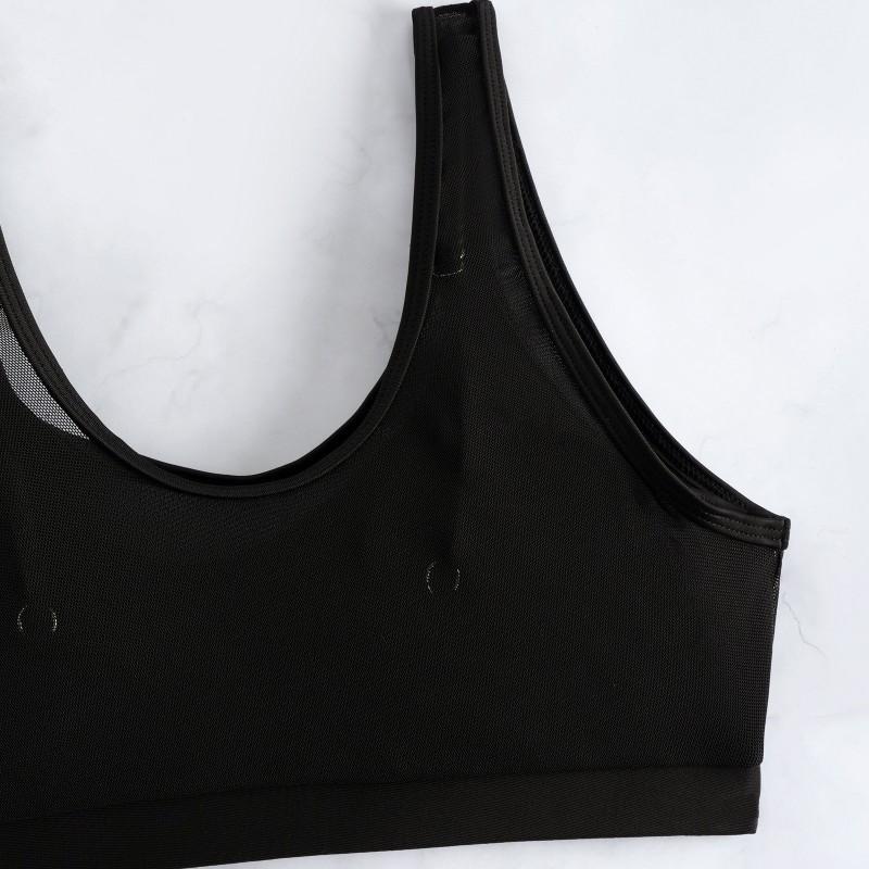 Sexy de Moda Malla Costura Color Sólido Chaleco Bikini de Baño Dividido para Mujer