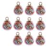 10 stykker 16 mm Tiny Star Glass Ball Charms Pendant DIY Craft rosa
