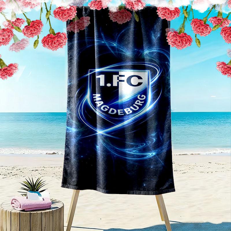 1. FC Magdeburg Print Beach Towel, Large Soft Quick Dry Towel for Beach Camping Swimming