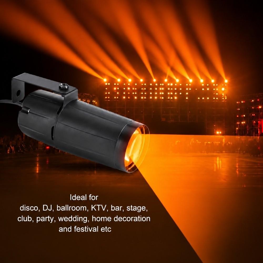 Spina USA 110V Spotlight a Fascio LED Calotta Nera Mini Spot Light Pinspot Luce da Palco Eventi DJ