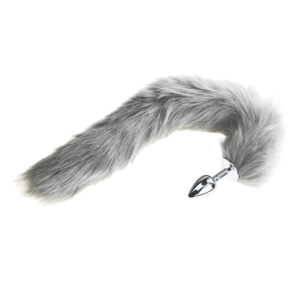 Gray Fox/Dog Tail Metal Furry Anal Plug Sexy Toys Butt Plug BDSM Flirt Anus Plug For Women WILD Cat Tail Adult Toy Stim