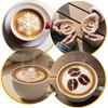 4 Pcs Coffee Stencils Latte Art, Latte Art Stencils Stainless Steel Construction, Coffee Stencil Short Handle Design for Professional Home Cafe and