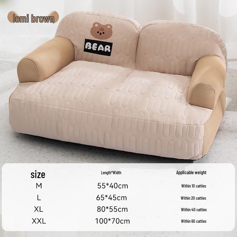 Breathable Removable Dog & Cat Nest: Latex Cushion Sofa Bed, Small Pet Sleeping Pad, Spring/Summer-Ready.