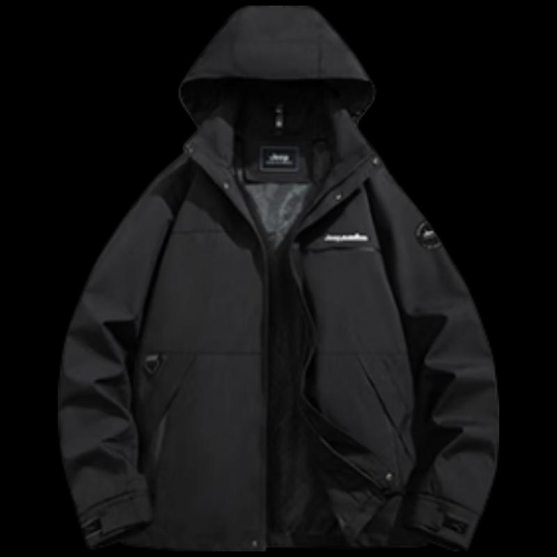 JEEP P53S776570 Unisex Single-Layer Hooded Outdoor Jacket 2XL