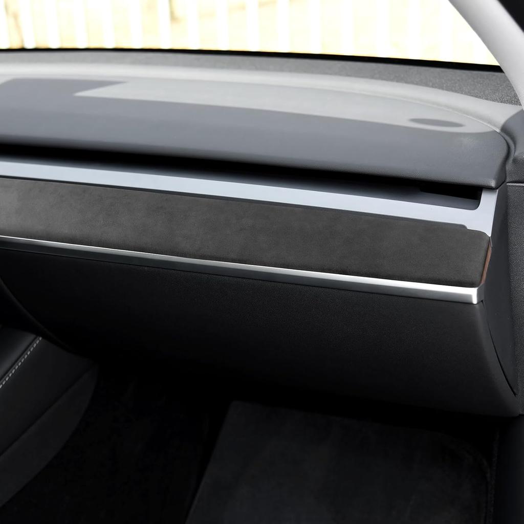 Car Instrument Panel Trim Cover alcantarn Style for Tesla Model 3 Y 2017-2024 Dashboard Trim Strip for Car Interior Accessories Decoration