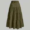 Damen Maxi-Rock mit hohem Bund und mehreren Lagen Knopfleiste Lässiger langer Rock mit Taschen Leichter weicher Stoff Bequeme Passform