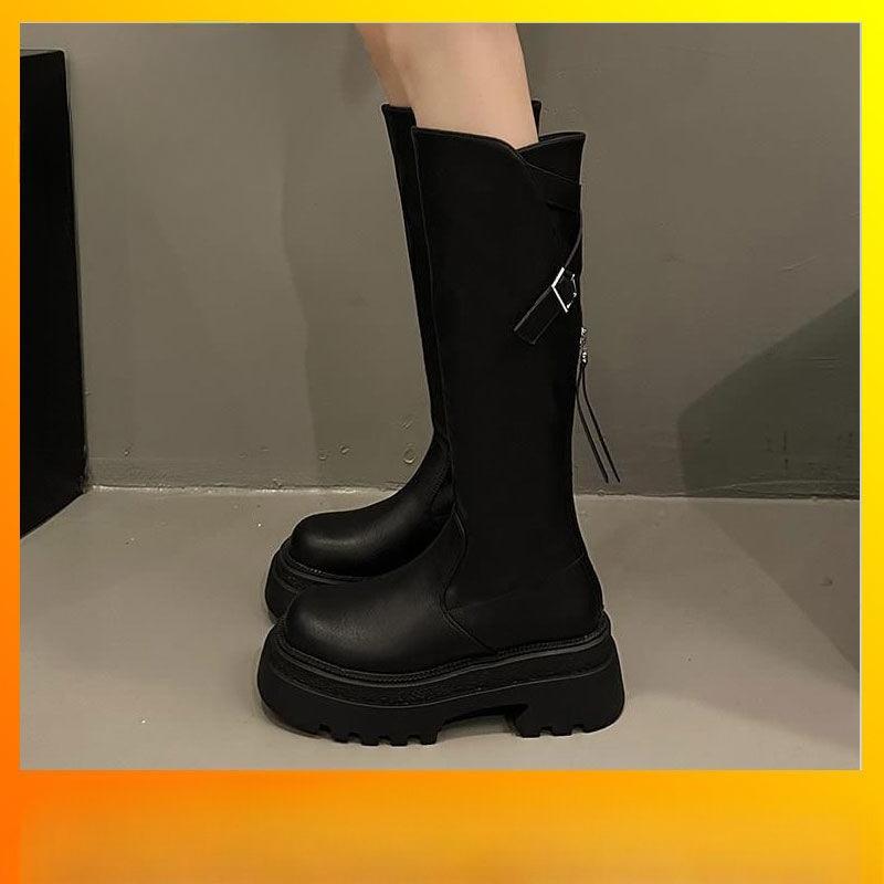 New Style of Thick-heeled Soft-soled Boots, Versatile Round-toe Boots, Women's Shoes