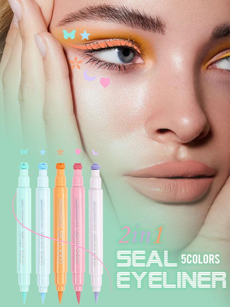 Doppel Kopf Dichtung Eyeliner Farbe Matte 2 In 1 Flüssigkeit Eyeliner Außenhandel Explosive Südost Asiatischen Make-Up