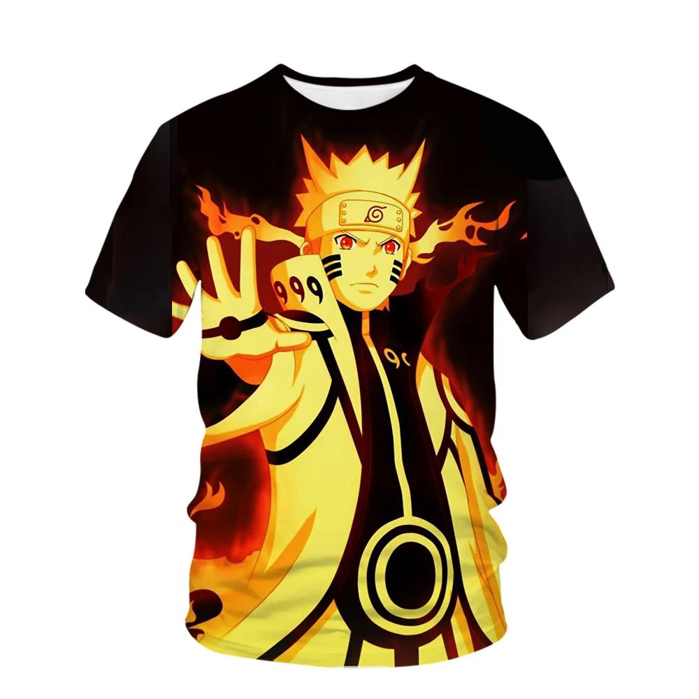 Sommer Naruto Hip Hop T-skjorter For Menn Anime Kakashi Streetwear O-hals Kortermet Herre T-skjorte Tegneserie Grafisk Topper Klær
