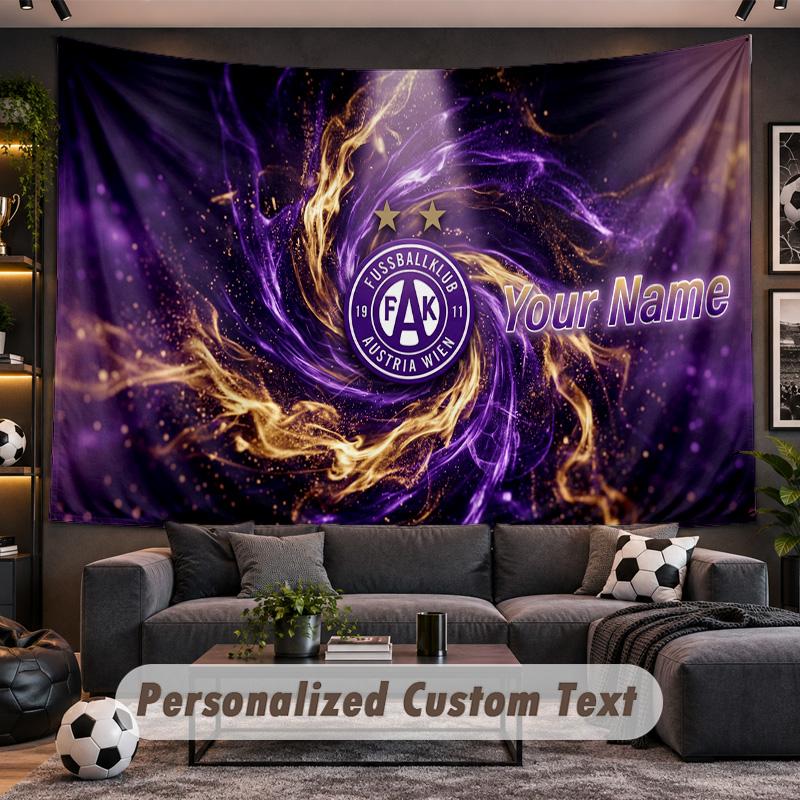 Austria Wien FC Personalized Tapestry Support Custom Name, Wall Art Home Decoration