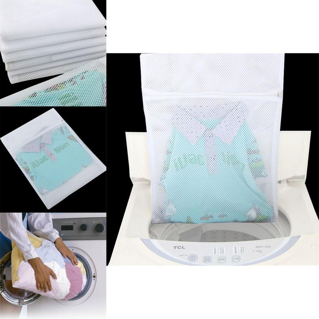 Large Size Laundry Net Zipper Washing Bag For Delicate Clothes 50x60cm Mesh Fabric