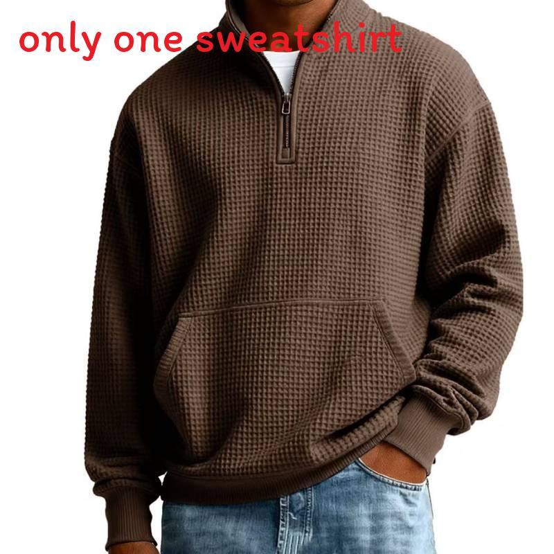 Wool Blend Stand Collar Long Sleeve Sweatshirt For Casual Men