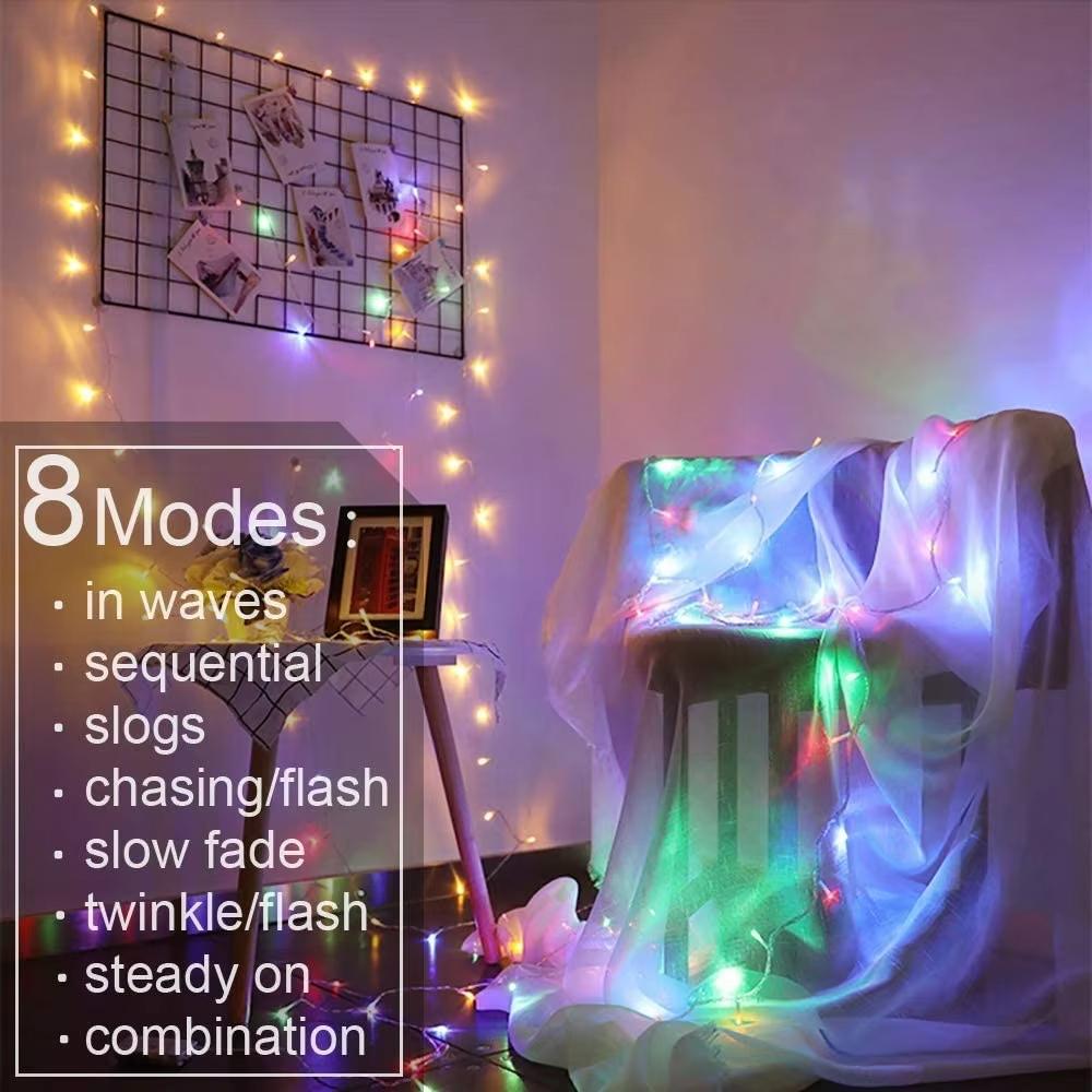 3M USB Curtain String Lights LED Fairy Lights with Remote Control and 8 Modes for Home Bedroom Wedding Party Christmas Decoration