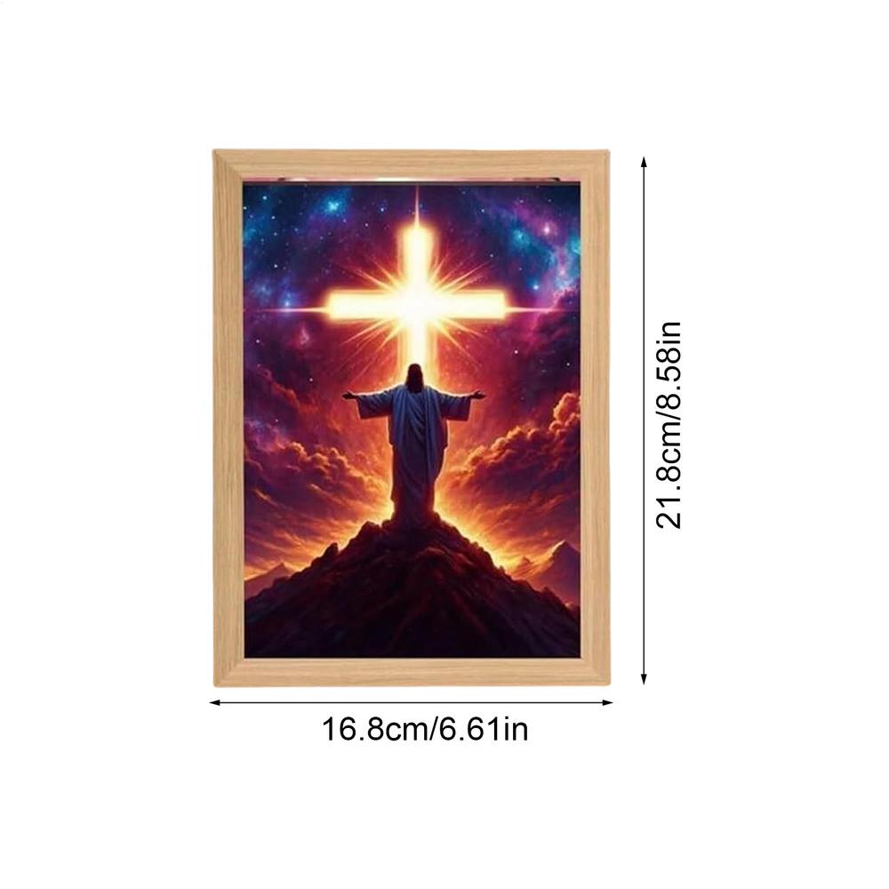 Jesus Lampe Licht Jesus Lampe Aufleuchtendes Bild Inspirierende Christliche Wandkunst Gemälde Dekoration Für Zuhause Wohnzimmer Schlafzimmer