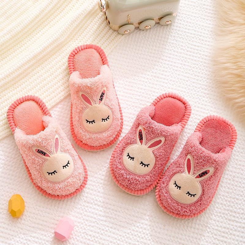 Kinder Cartoon Konijn Katoenen Pantoffels voor Binnengebruik - Schattig Wintervoetwerk voor Jongens & Meisjes