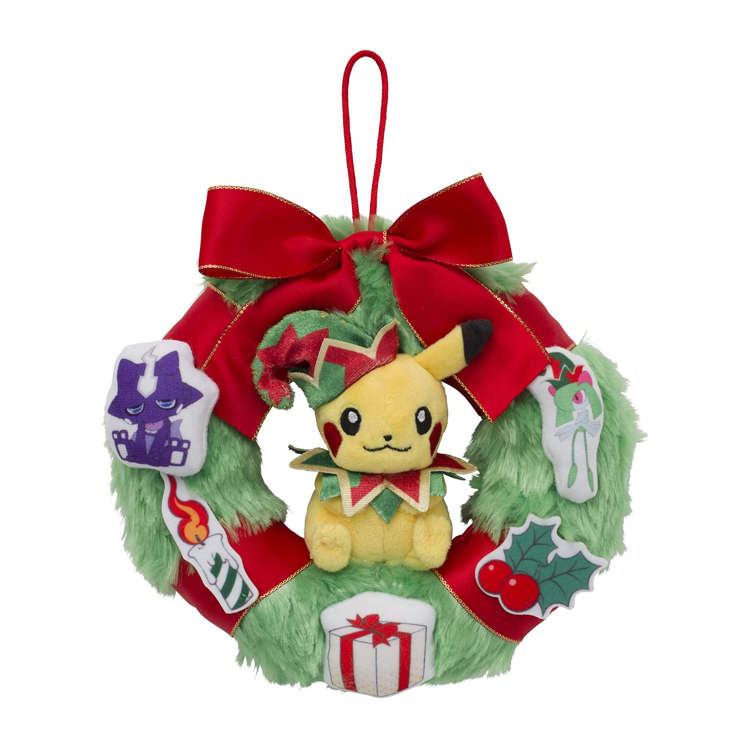 

Pokémon Center Original Wreath Plush Toy Pikachu, Pokémon Christmas Toy Factory, 17 x 17.5 x 5 cm (H x W x D)