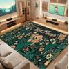Floral Garden Theme Crystal Velvet Floor Rug Personalized Custom Name Text Warm Carpet Home Decoration