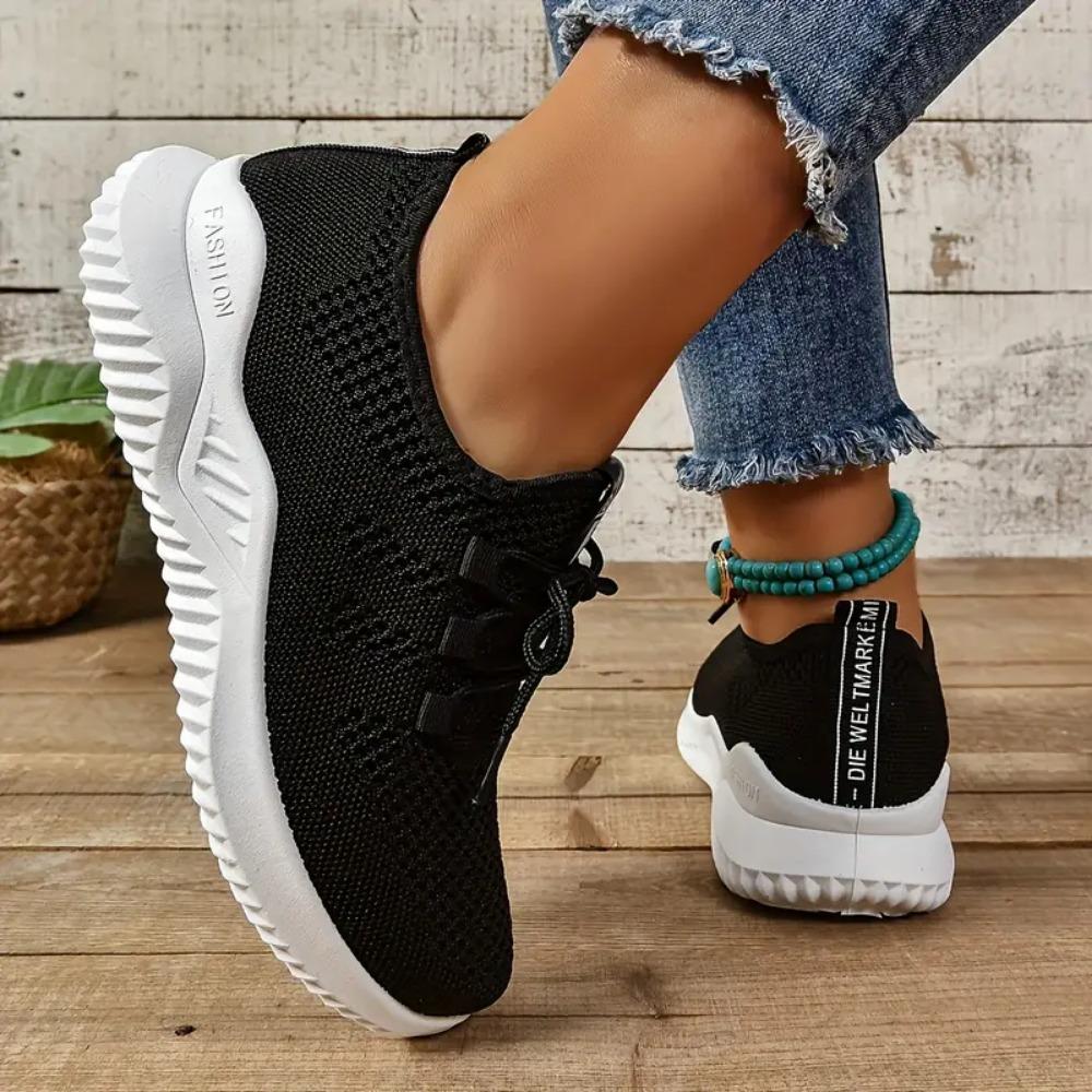 Dámské prodyšné dámské vycházkové boty - Protiskluzová outdoorová sportovní obuv s jednobarevným designem