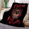 I Survived Five Nights Horror-Themed Cartoon Bear Blanket – Cozy Soft Fleece Throw with Unique Design, Perfect for Fans of Survi
