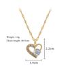 ZAKOL Exquisite Clear Zircon Heart-shaped Pendant Necklace for Women Gold Color Titanium Steel Chain Love Zircon Gift