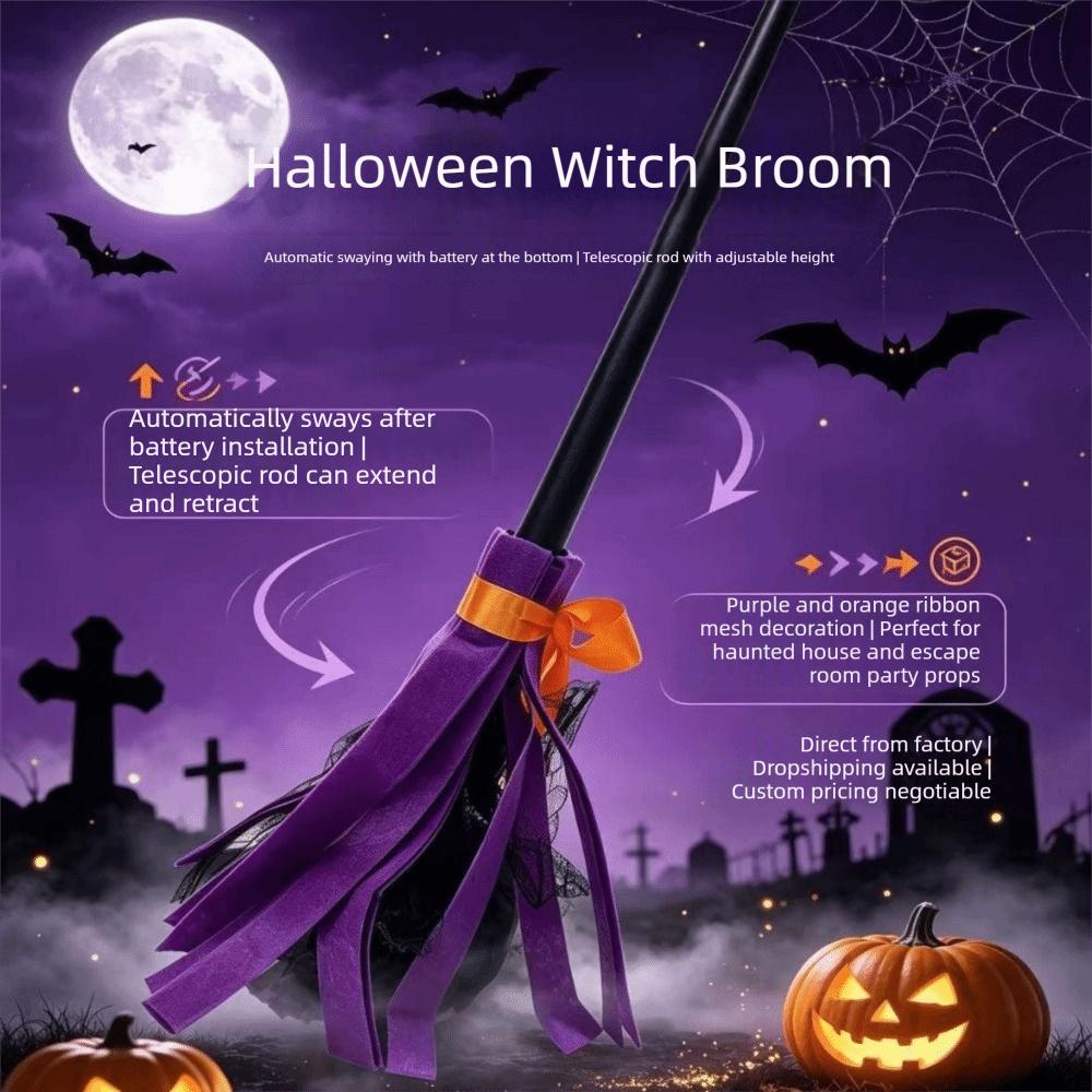 Scopa Elettrica Rotante Galleggiante Attivata dal Suono Danzante Spettrale Festa di Halloween