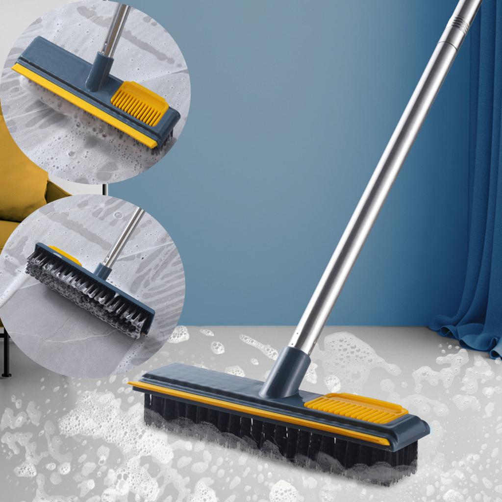 Floor Cleaning Brush Bathroom Windows Wall Tile Wiper Brush Long Handle 2 In 1 Scrubber Brush Floor Srubber Shower Cleaning Tool
