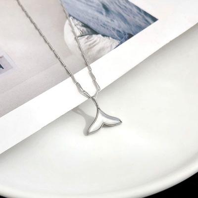 Super Fairy Beauty Fish Tail Shell Necklace Temperament Melon Seed Chain Cold Style Simple Design Collarbone Chain