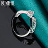 925 Sterling Silver Round AAA Zircon Letter V Ring Fashion Wedding Jewelry