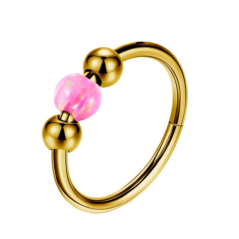 316L Titanstahl Opal Nahtloser Ring Ohrringe für Nase & Septum