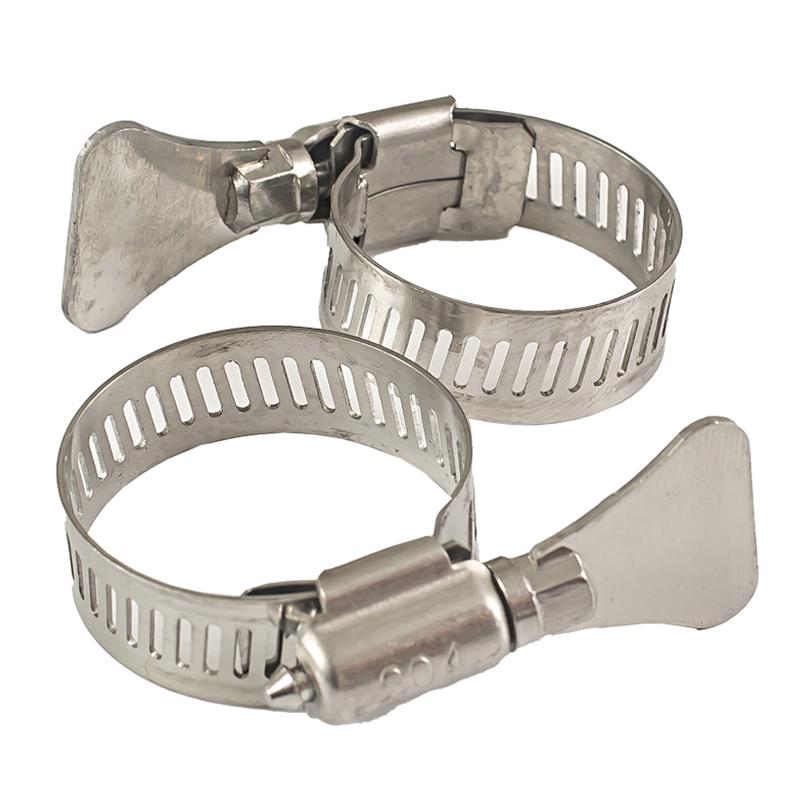 304 Stainless Steel Water Pipe Clamp Trachea Clamp Fixed Locking Clamp with Handle Throat Hoop Hand Twist Pipe Hoop Oil Pipe