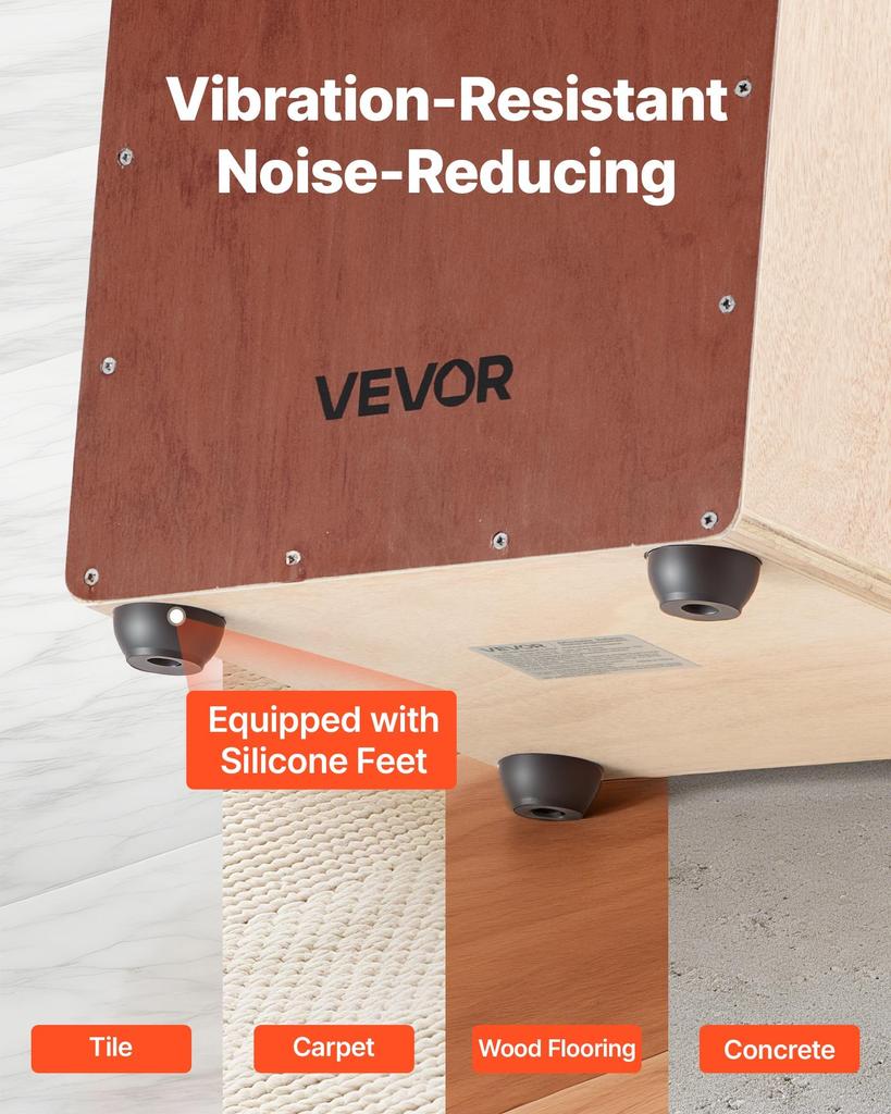 VEVOR Cajon Box Drum, with Internal Snare Wires, Compact and Lightweight Wooden Percussion Box, Birch Wood Drum Musical Instrument with Silicone Feet