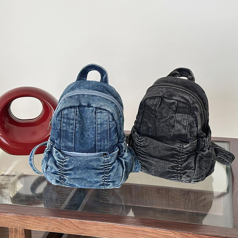 Denim Backpack Student Schoolbag Women Small Backpack