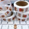 500Pcs Capybara Stickers Roll Waterproof PVC Self-Adhesive Decals Cute Animal & Food-Themed Perfect for Laptops Scrapbook Phones