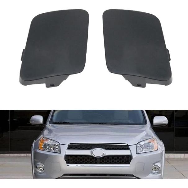 Front Bumper Tow Hook Eye Cover Cap Compatible with Toyota RAV4 2006-2008, 2 PCS/Set, Left & Right