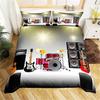 3D Rock Music Themed Guitar Colorful Duvet Cover Fire And Water Bedding Set Modern Gorgeous Microfiber Polyester For Boy Gifts