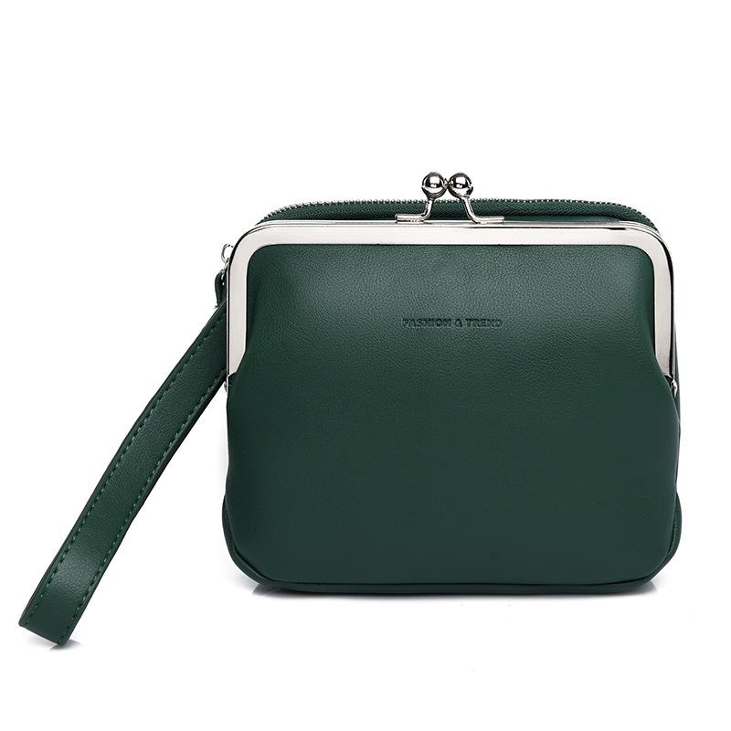 

2023 Летняя Женская Простая Одноплечевая Сумка Кроссбоди - Однотонная, Корейский Стиль, Застежка-клипса, Маленькая Квадратная Сумочка 18x15x5 cm зелёный