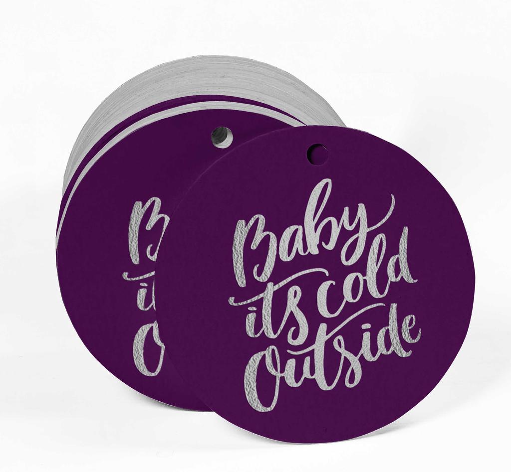 Inkdotpot Real Gold Foil Baby It's Cold Outside Baby Shower Tags Favor Hang Paper Tags 100