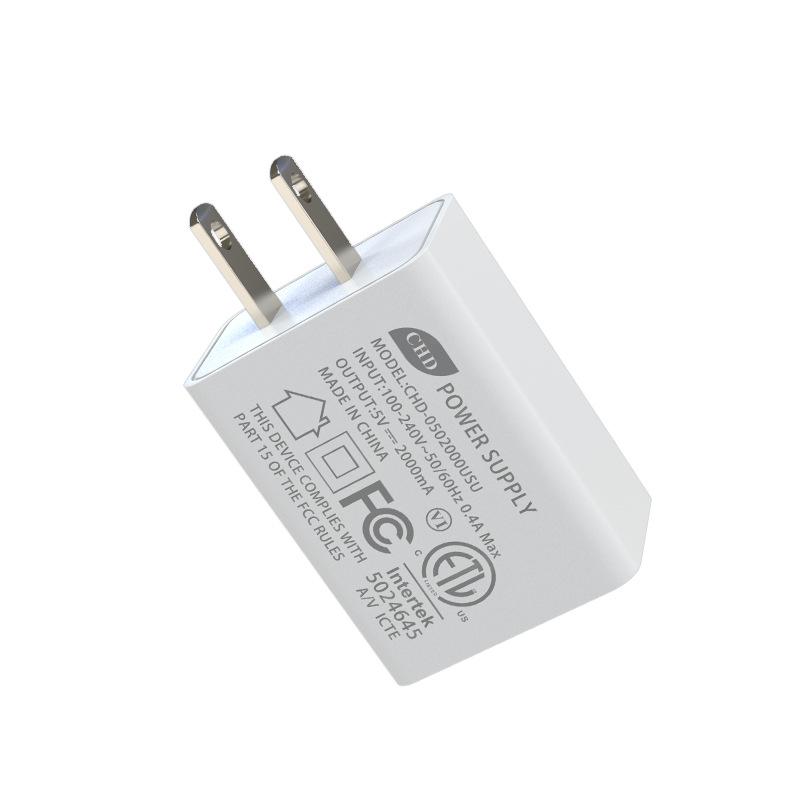 

ETL Certified 5V2A US Standard Level VI USB Charger, FCC Certified Power Adapter 5V2A Charger [Uncertified] білий