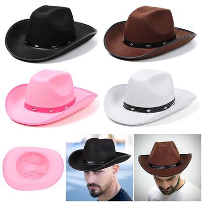 Sombrero Vaquero Tachonado Creativo de Poliéster Disfraz de Cowgirl Gorra del Salvaje Oeste Occidental