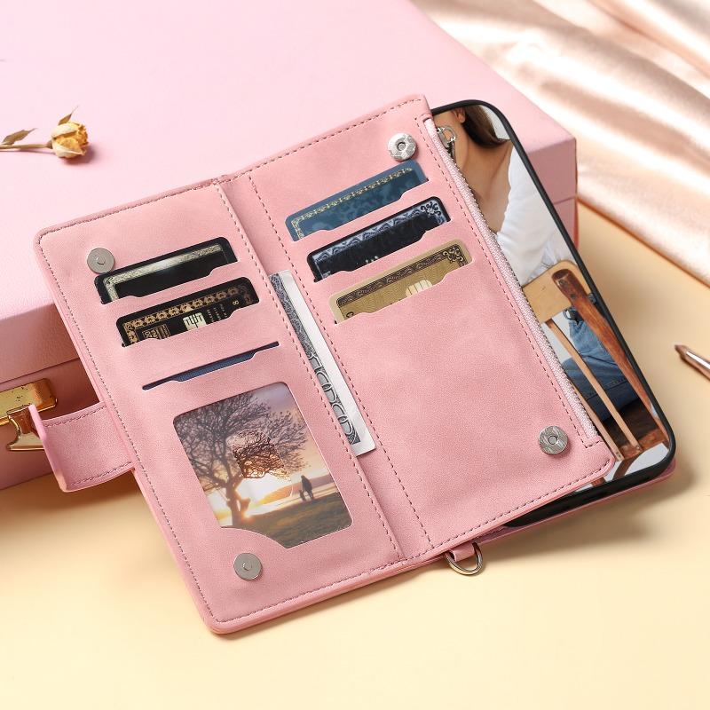 S25FE Zipper Bag Case for Samsung Galaxy S25 FE S 25 S24 S23 S22 S21 S20 Ultra S10 S9 S8+ Plus Coque Luxury Leather Wallet Cases