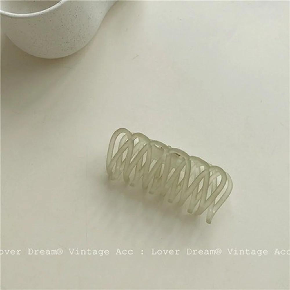 Geometric Pattern Acrylic Acetate Green Irregular Grip Clip for Women's High-end Elegant Hairs Clips Girls Fashionable Headwear