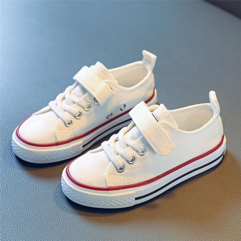 2023 Weiße Canvas-Klettschuhe für Jungen und Mädchen – Trendy Student Board Sneakers