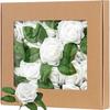 5/100pcs Artificial Fake Roses Heads with Stems Rose Flower and Green Leaves Valentine's Day Wedding Birthday Party Decoration