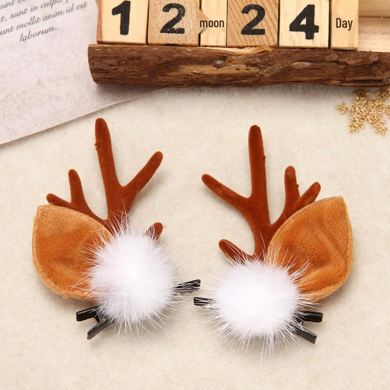 2025 Christmas Reindeer Antler Hair Clips - Cute Holiday Hair Accessories Pair