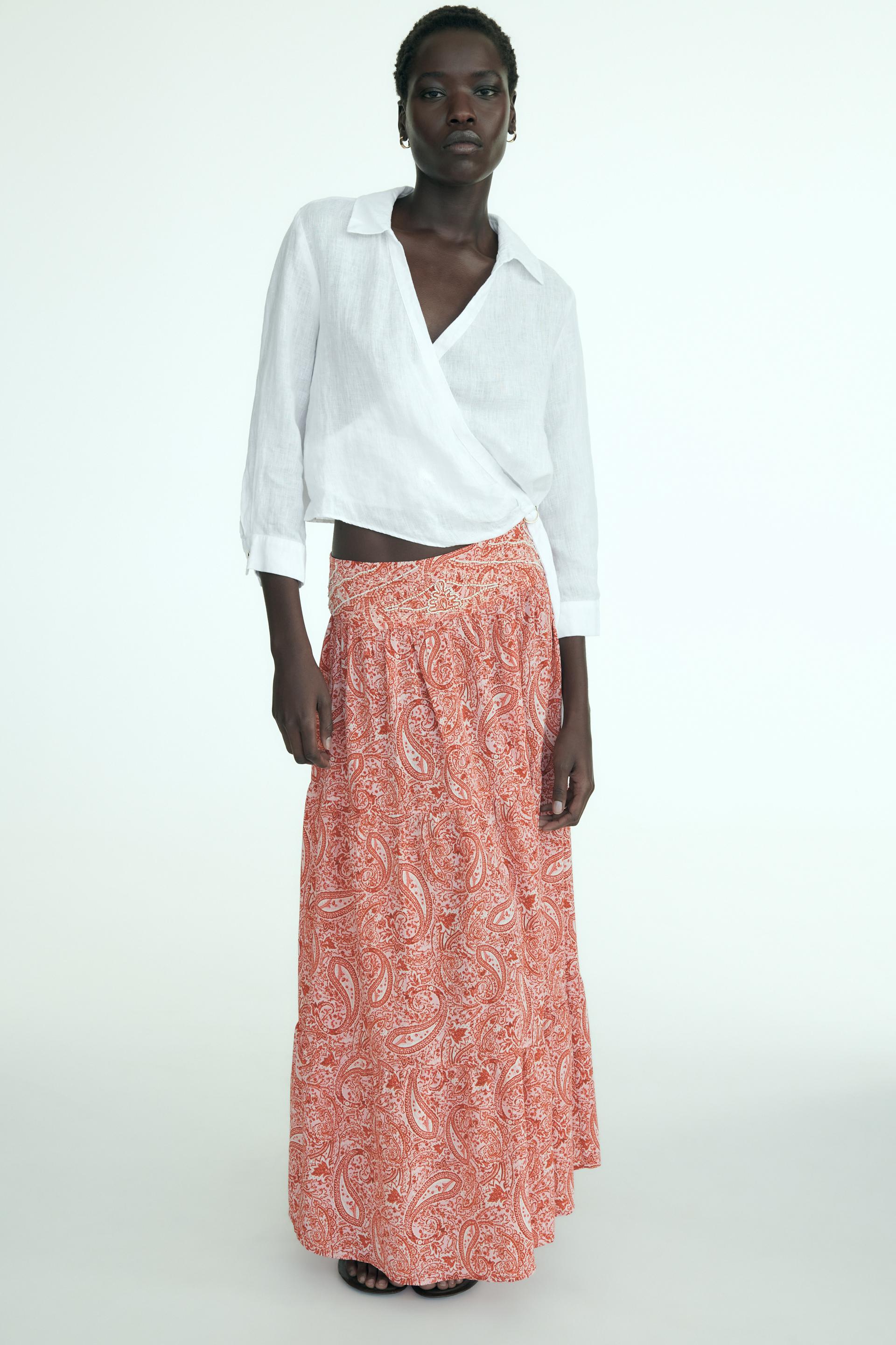 

ДЛИННАЯ ЮБКА С ПРИНТОМ И БИСЕРОМ