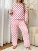Autumn and Winter Hot-selling Loungewear Suit Polka Dot Printing Full Bottom Loose Can Be Worn Outside Pajamas