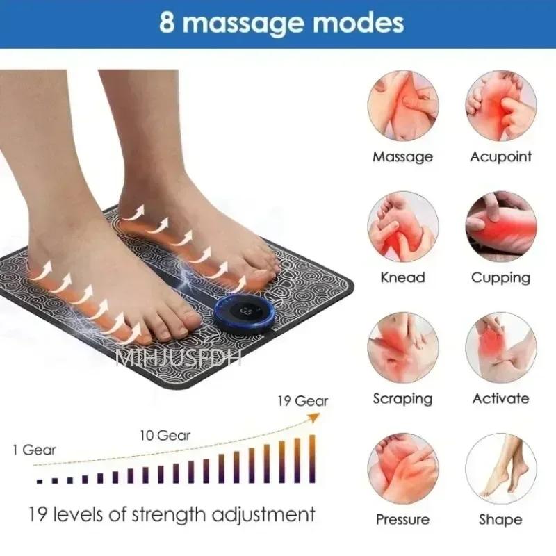 Electric Ems Foot Massager Pad USB Charging Portable Feet Acupoints Massage Mat for Muscle Stimulation