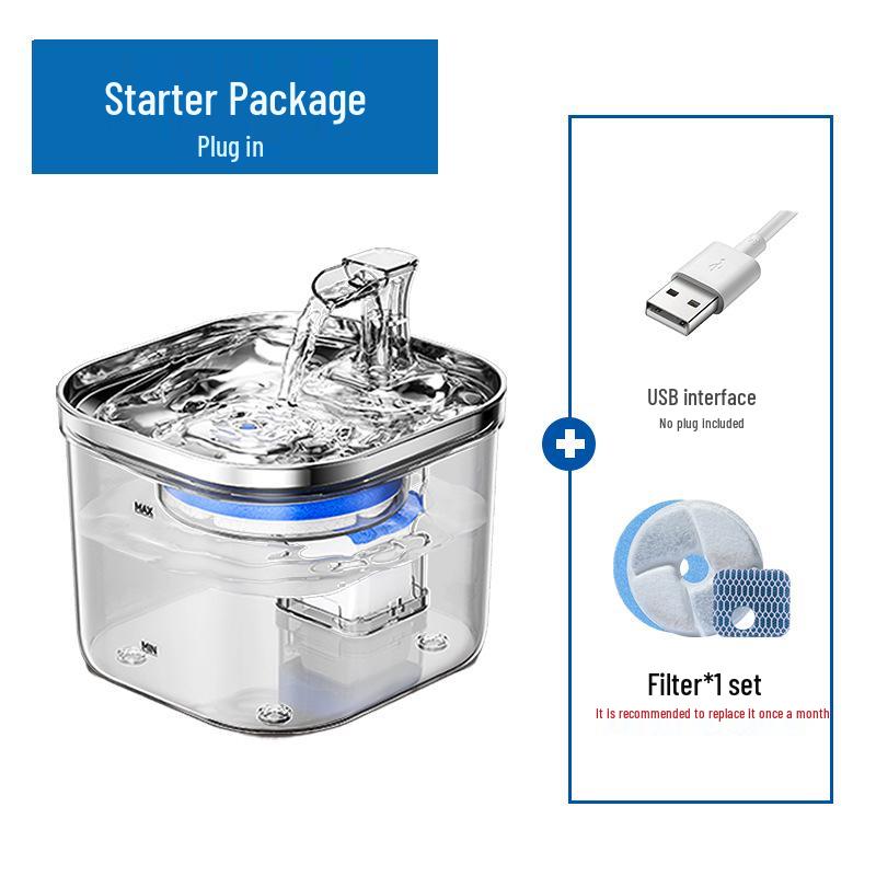 Stainless Steel Automatic Circulating Water Fountain for Cats and Dogs