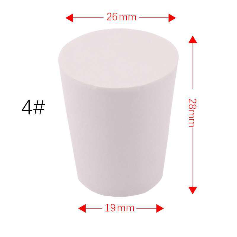 Round Silicone Stopper for Test Tubes and Erlenmeyer Flasks - Piercable and Dense