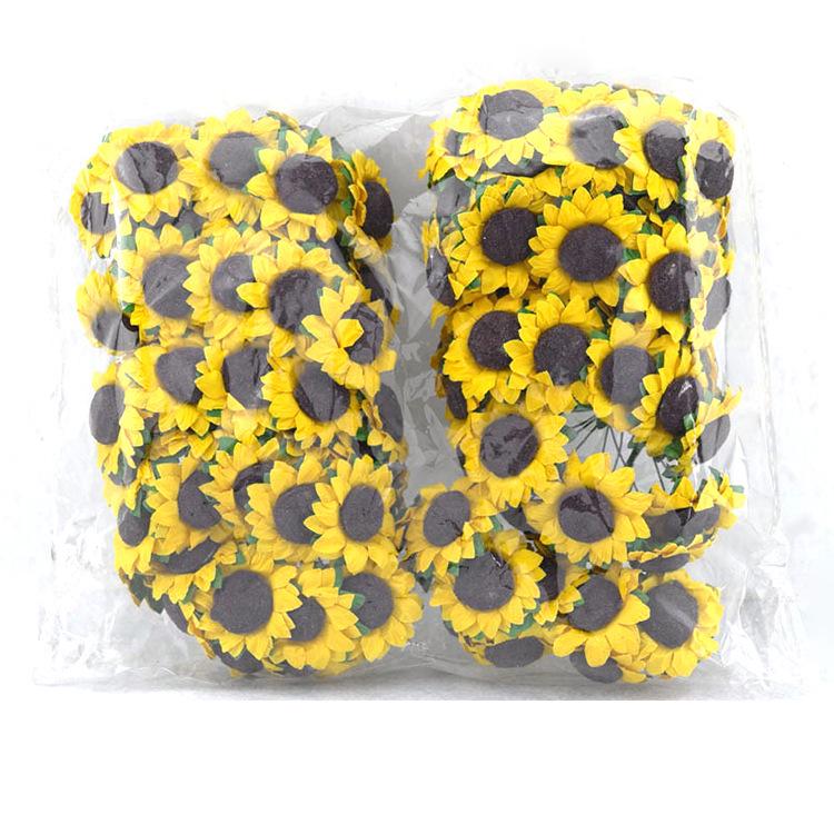 Sunflower Paper Flower DIY Gift Box Decoration for Weddings, Candy Boxes, and Accessories - Small Floral Accents.